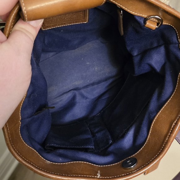 Coach Vintage Plaid Wool Purple Tote - Picture 6 of 7